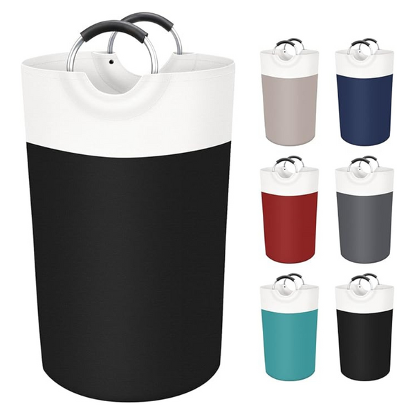 90L Waterproof Collapsible Laundry Basket W/ Aluminum Handle