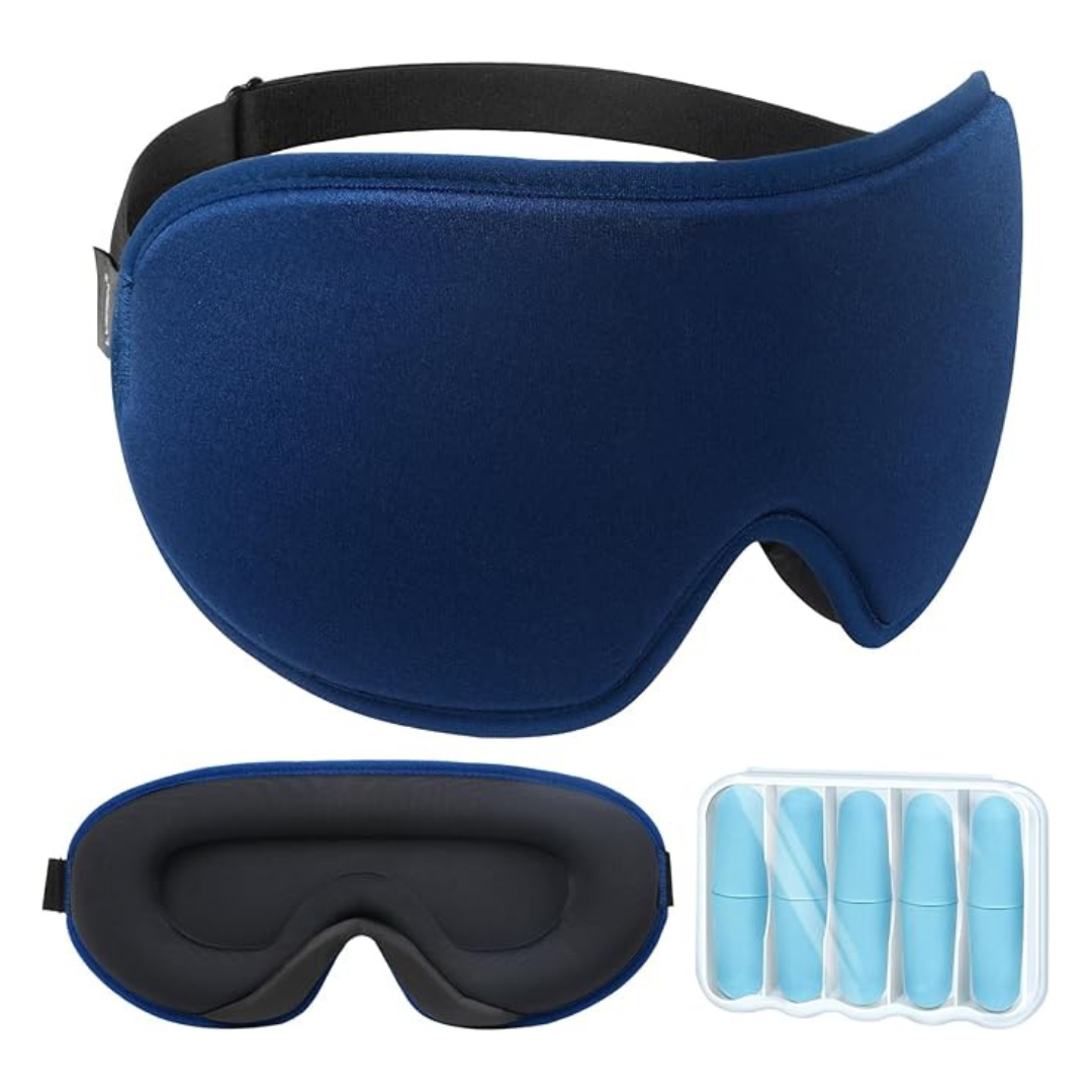 Unisex Cooling Sense 3D Sleep Eye Mask With 5 Pair Ear Plugs