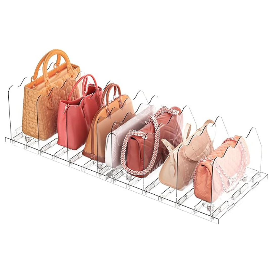 Adjustable Clear Handbag Shelf Organizer