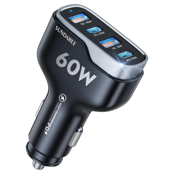 Sundaree 60W USB Multiport Car Charger