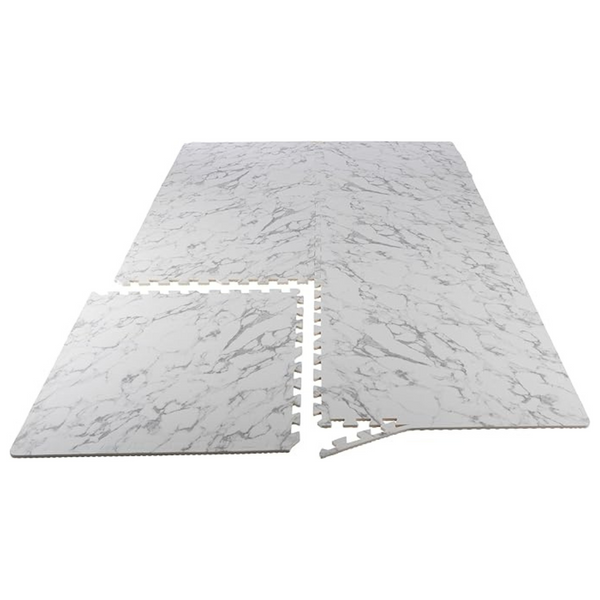 6-Pack EVA Foam Floor Tiles 24 SQFT Puzzle Mat (White Marble)