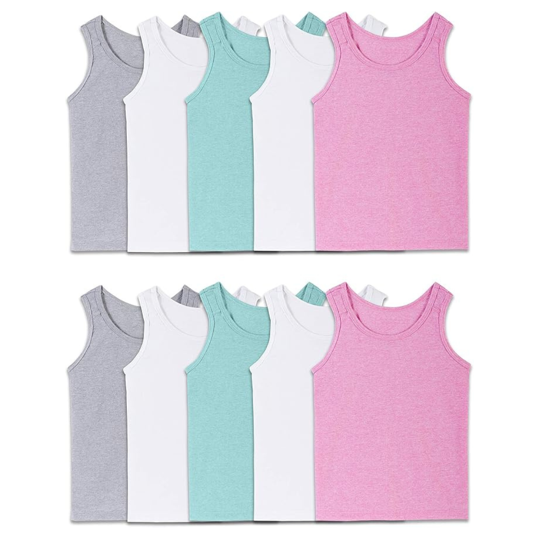 Fruit Of The Loom Girls’ Undershirts (10 Pack, 2-5T)