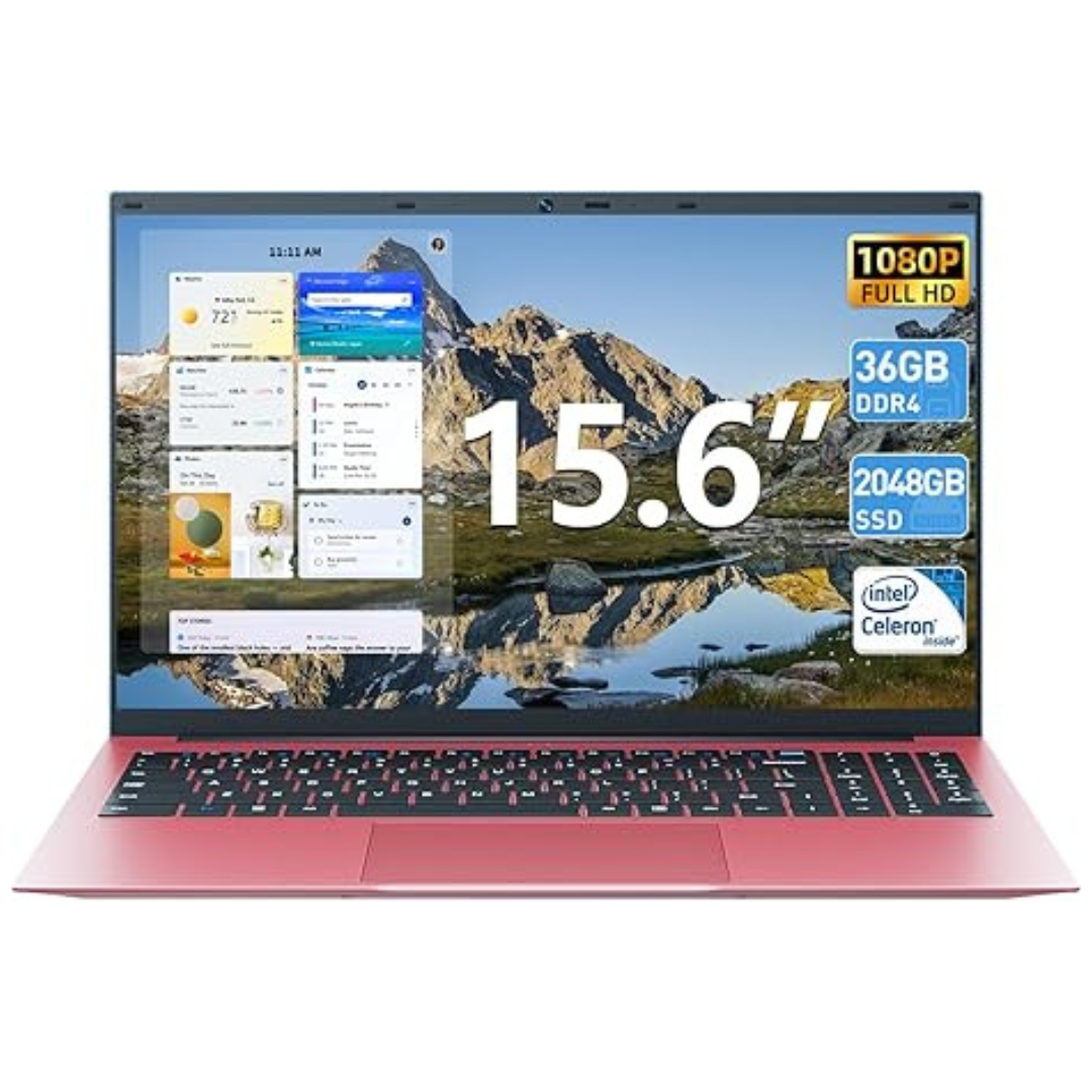 Naclud 15.6" Laptop (Celeron N5095 / 36GB RAM / 2TB SSD)