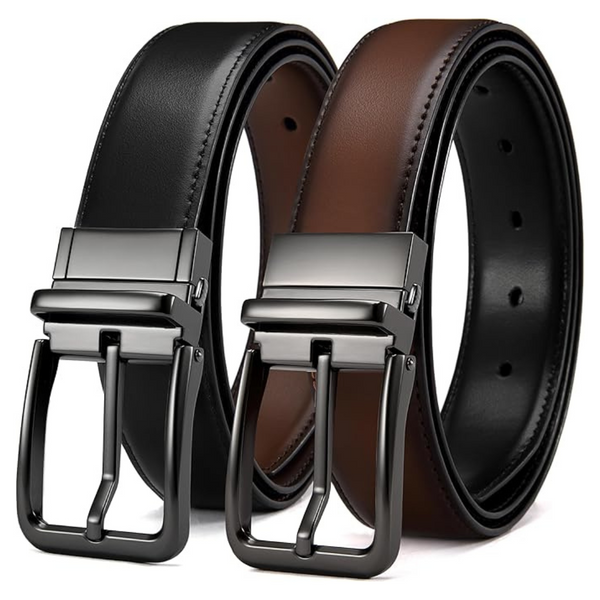 2 in 1 Men's Reversible Leather Belt