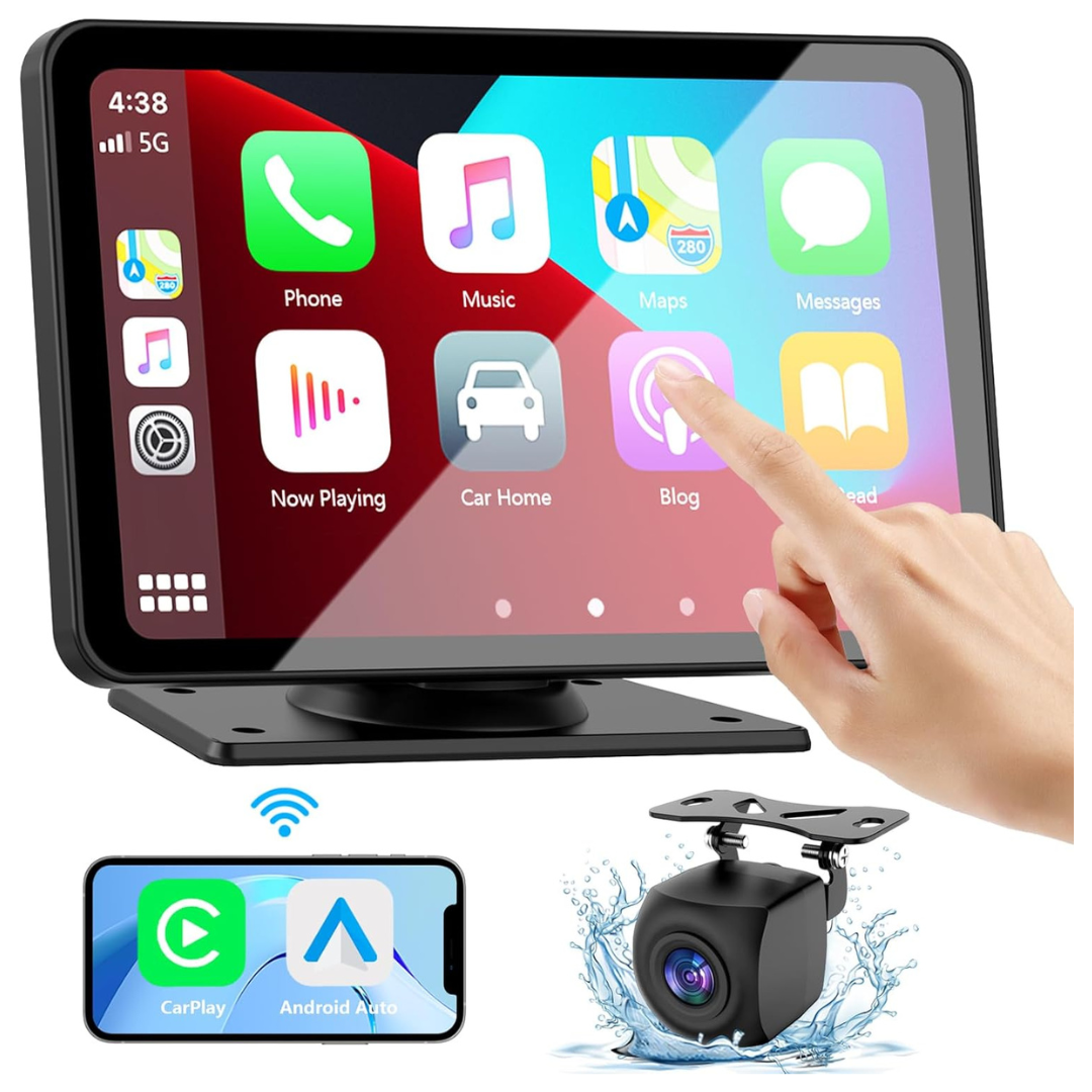 Zembukil 7" HD Portable Apple Carplay Screen