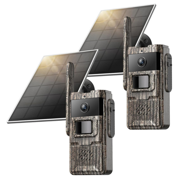 2-Pack 4G LTE Cellular Unlimited Data Plan Solar Trail Cameras