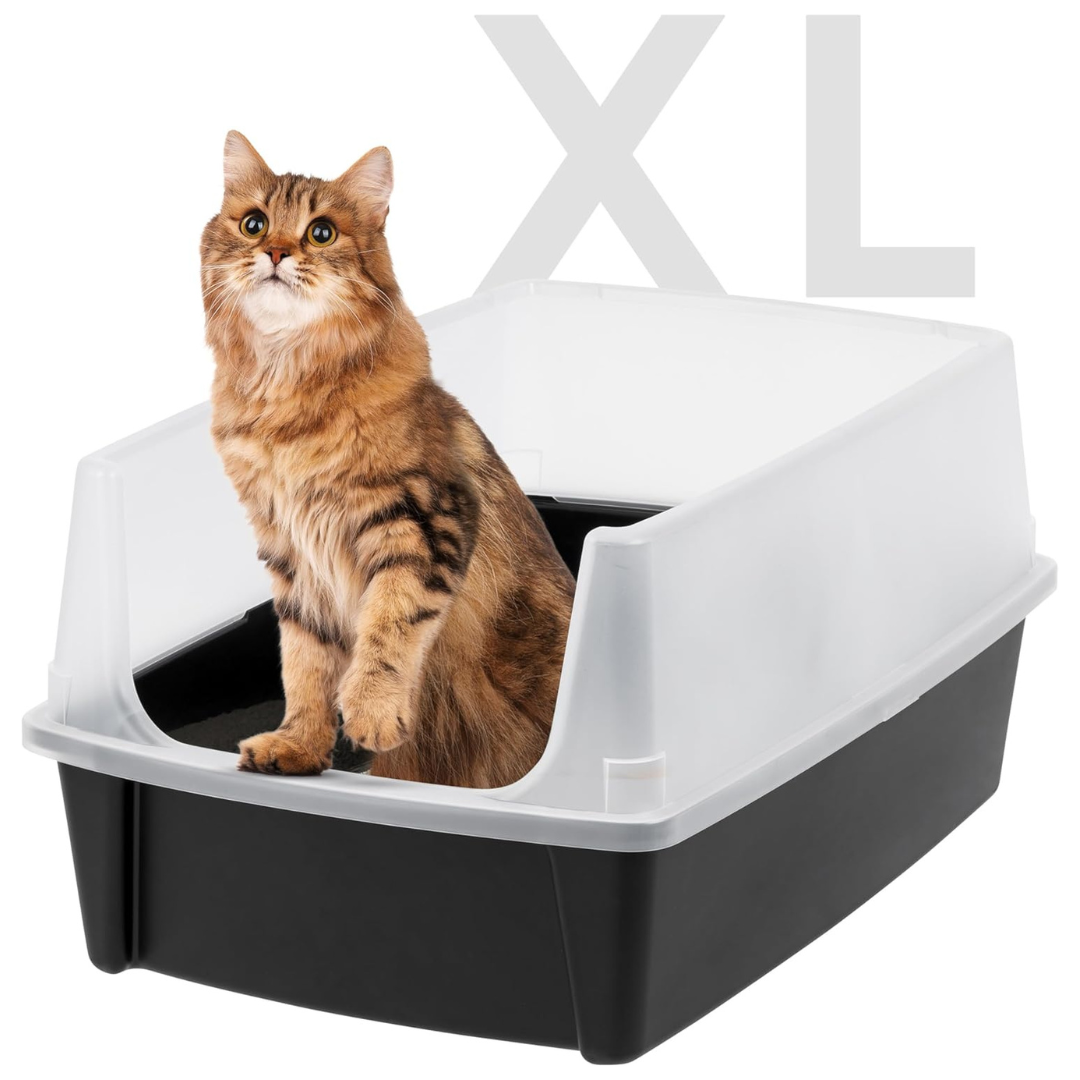 IRIS USA Extra Large Open-Top Cat Litter Box With High Sides