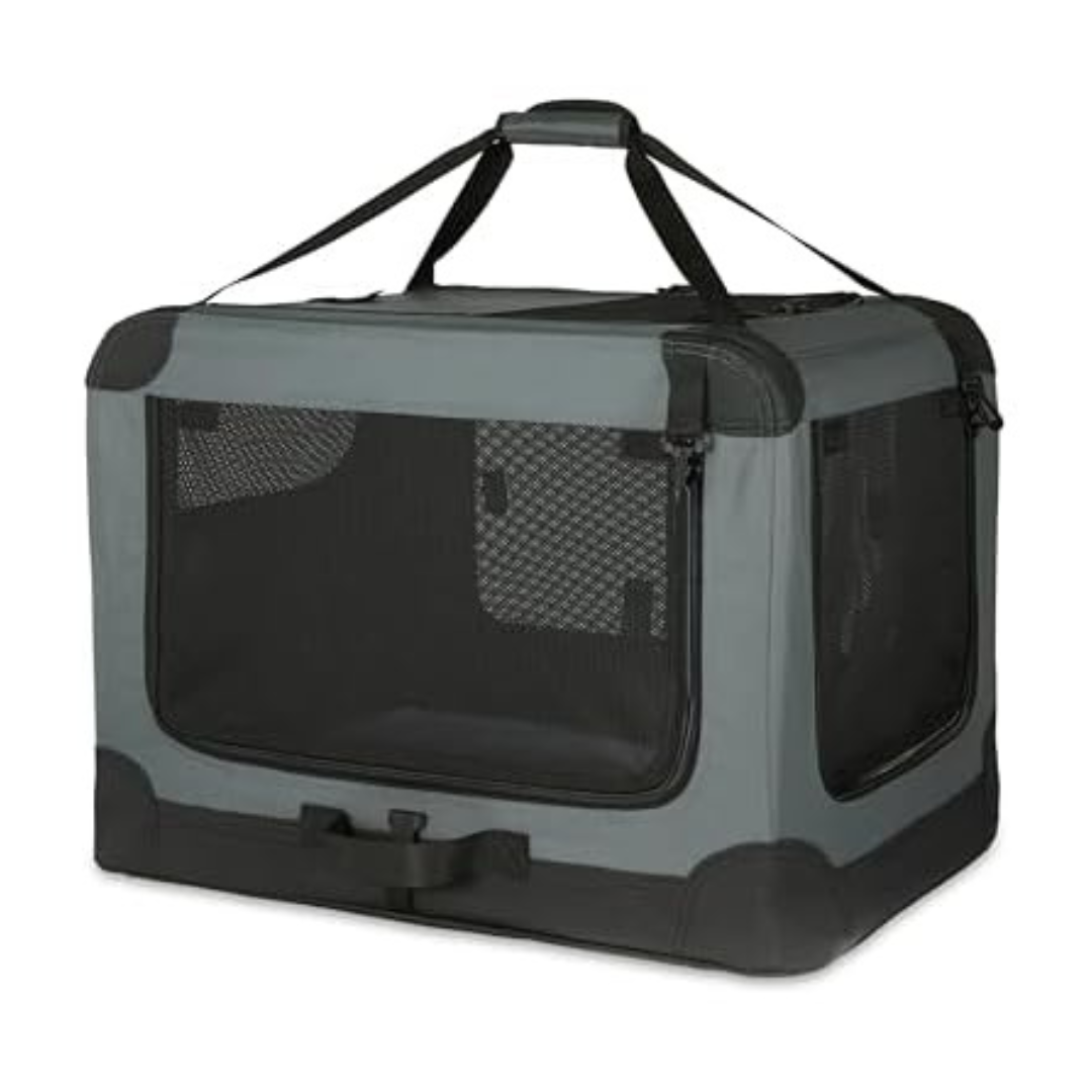 Amazon Basics 4-Doors Portable Soft-Sided Folding Travel Crate Kennel