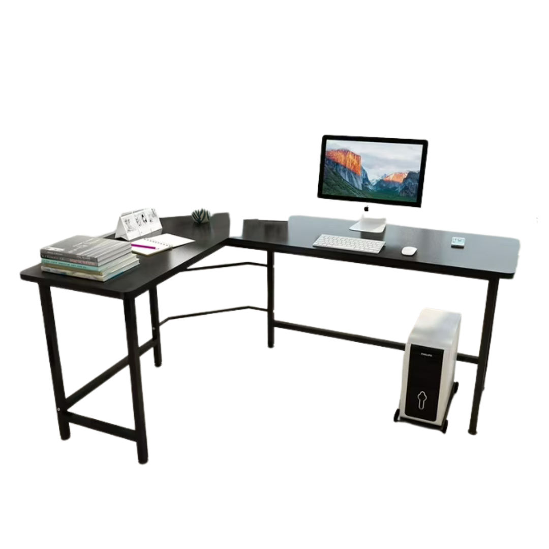 66" Ktaxon L-Shaped Computer Gaming Desk (Black)