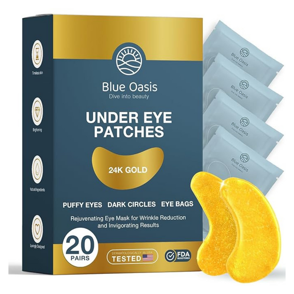 20-Pairs Blue Oasis 24k Gold Under Eye Mask Patches