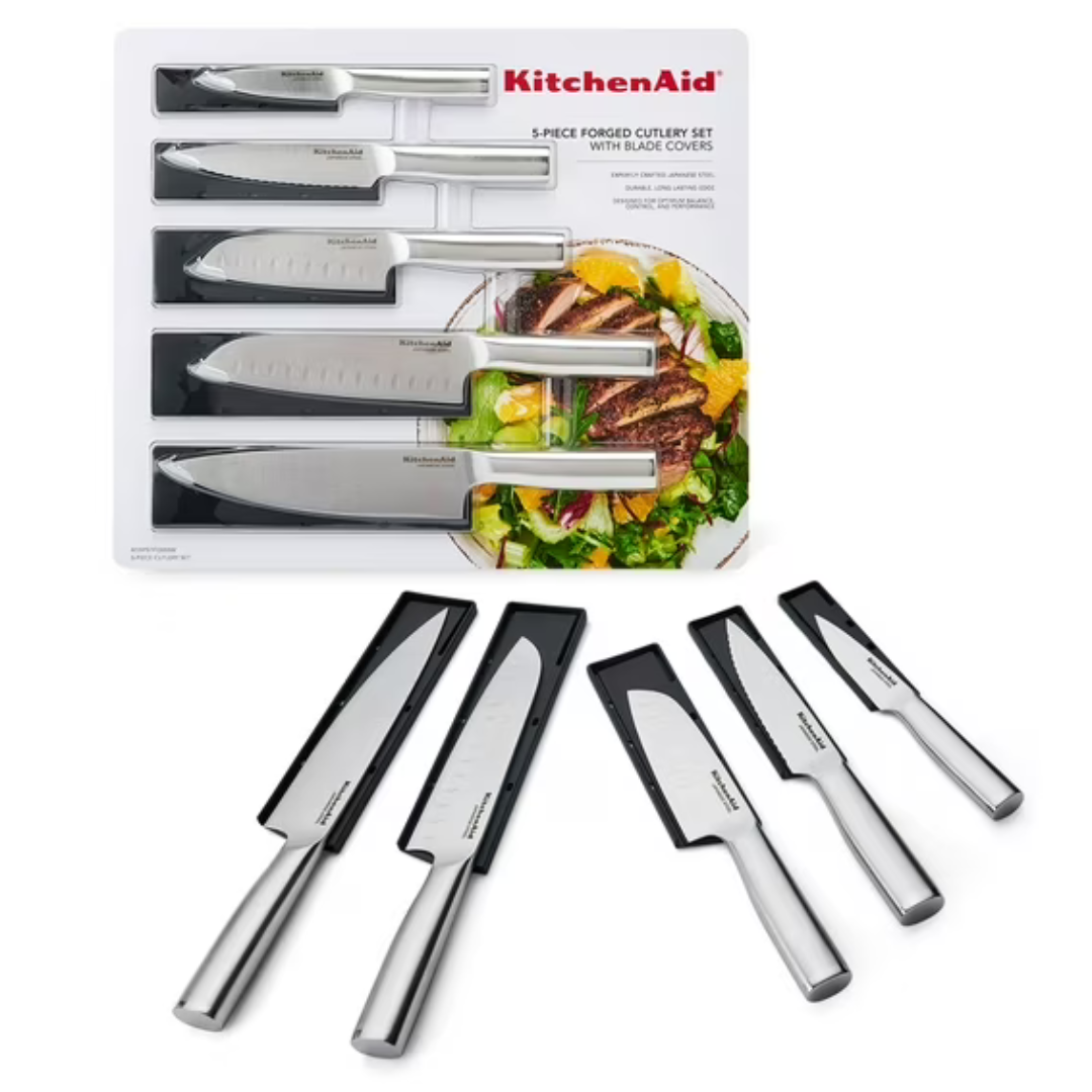 5-Piece KitchenAid Gourmet Forged Stainless Steel Knife Set