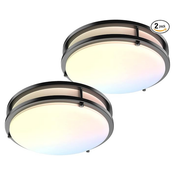 2-Pack 13" 40W LED Flush Mount Ceiling Light Fixture