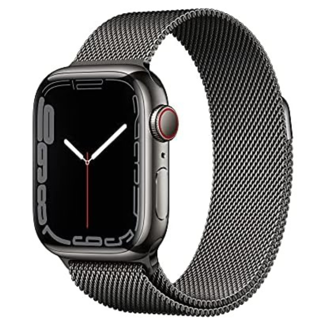 Apple Watch 7 GPS + Cellular 41mm Smartwatch (Stainless Steel Case, Milanese Loop)