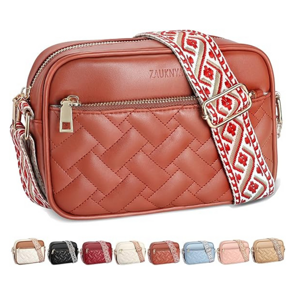 Women's Quilted Small Vegan Leather Cross Body Shoulder Handbags