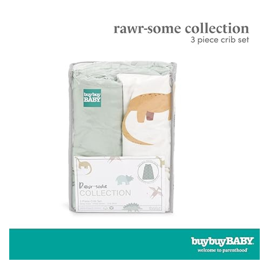 3-Piece Evolur Buybuy Baby Rawrsome Crib Bedding Set