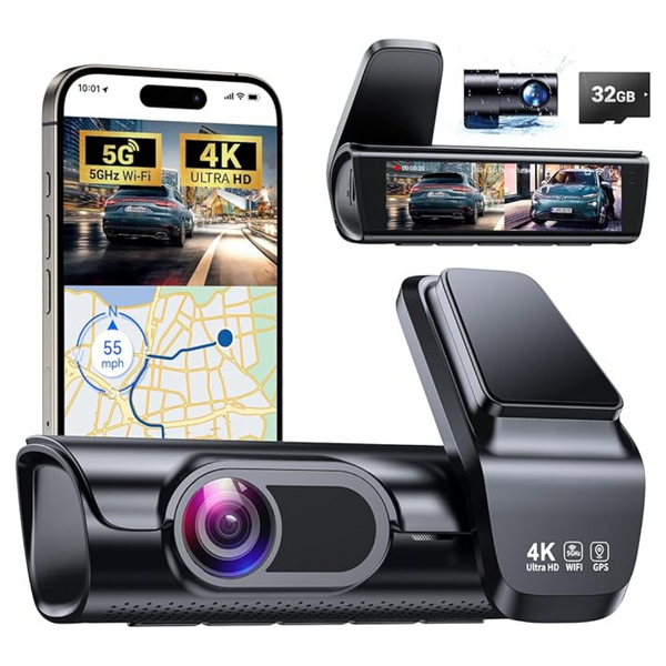 Ovaman K600 4K Front and Rear Dash Cam With Free 32G SD Card