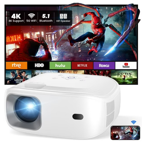 Honpow Portable 11000 Lumens Mini Projector With 4K Support