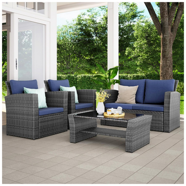 4-Piece Wisteria Lane Outdoor Patio Furniture Set (KX-005BL)