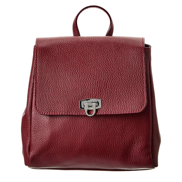 Italian Leather Women's High Quality Bordo Leather Backpack