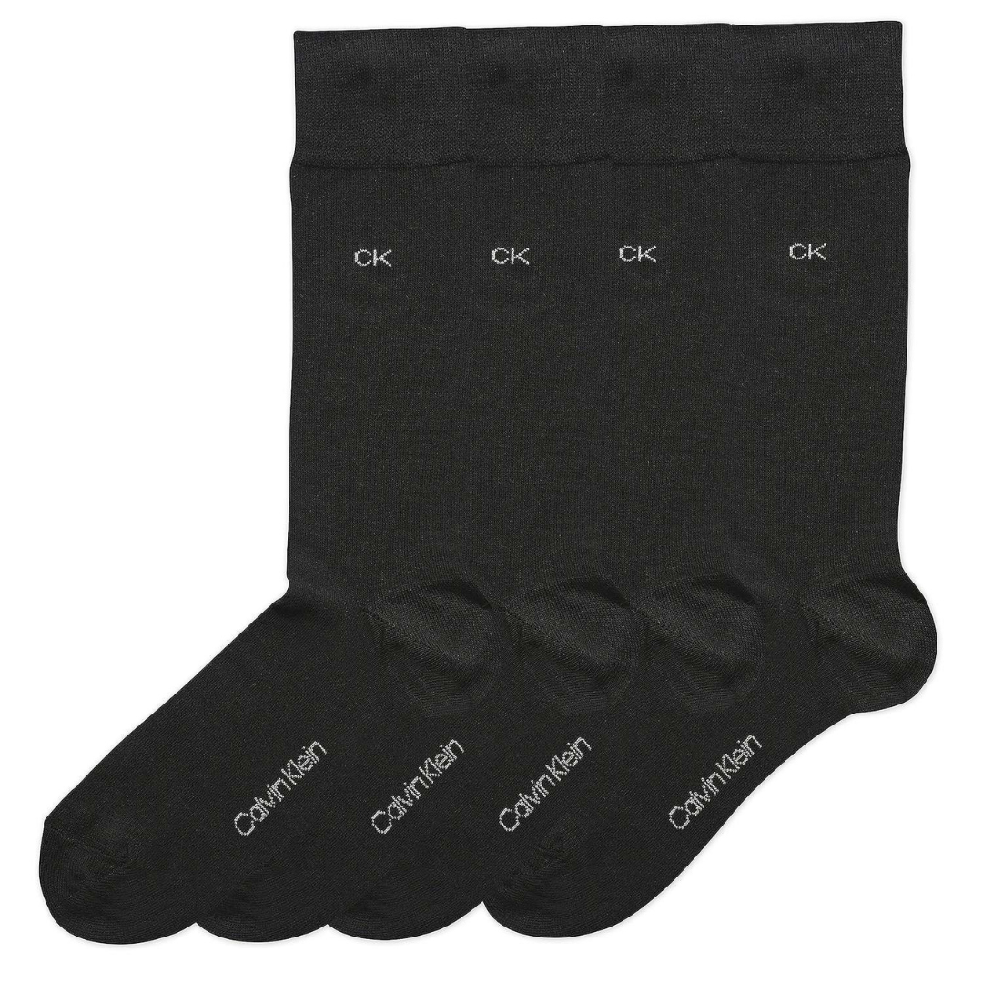 4-Pack Calvin Klein Mens Flat-Knit Dress Crew Socks