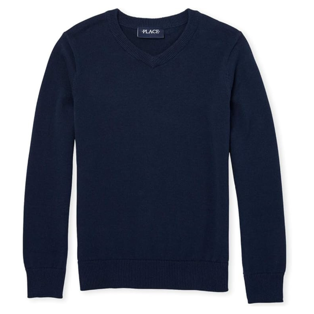 The Children's Place Boys' Uniform V-Neck Sweater