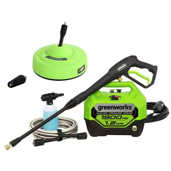 Greenworks 1900 PSI 1.2 GPM Electric Pressure Washer Combo Kit