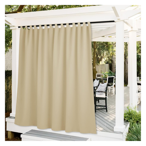 Ryb Home Waterproof Blackout Privacy Outdoor Curtains (100"W x 120"L)