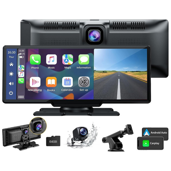 Lamtto 9.26" Wireless Car Stereo Apple Carplay With 2.5K Dash Cam