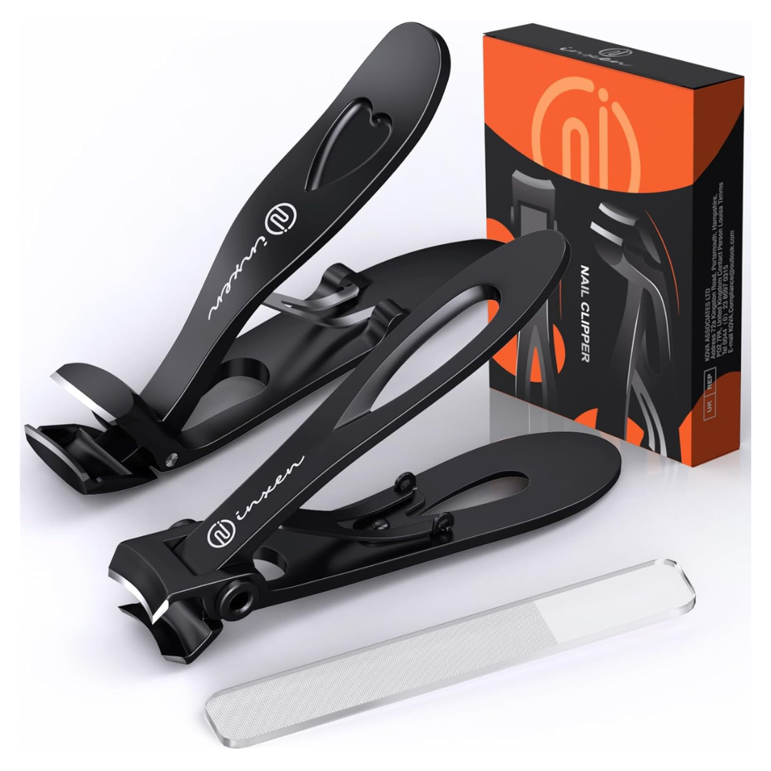 3-Pack Unisex Ergonomic Heavy Duty Angled Head Nail Clippers W/ Catcher