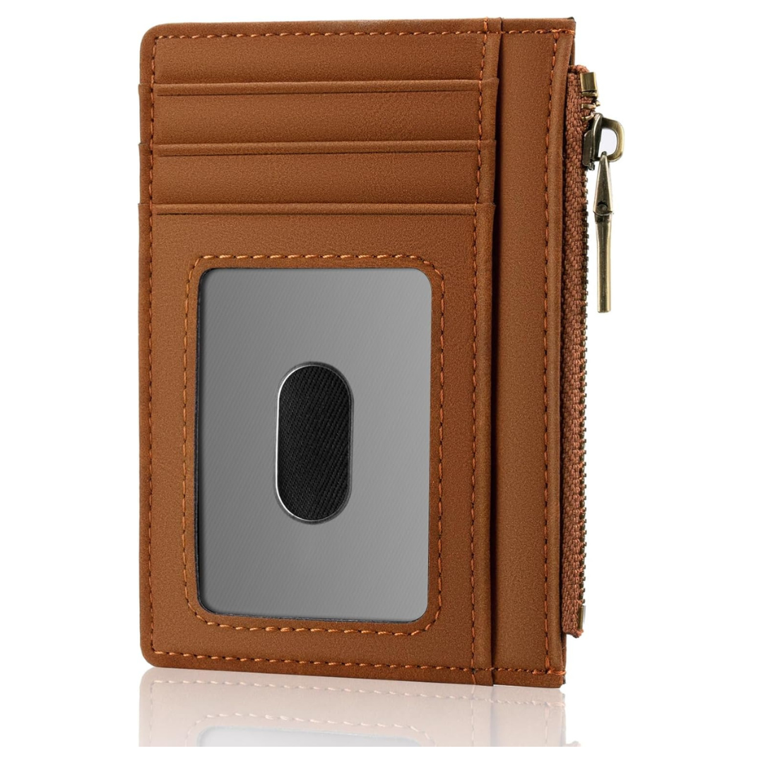 Slim Leather RFID Blocking Credit Card Holder Front Wallet