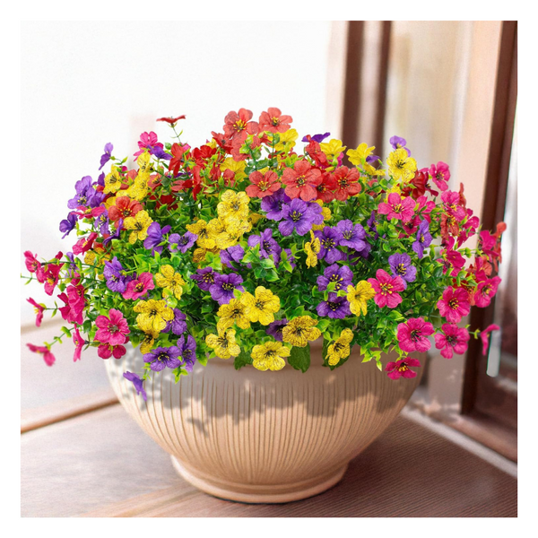 16 Bundles Artificial Colorful Flowers