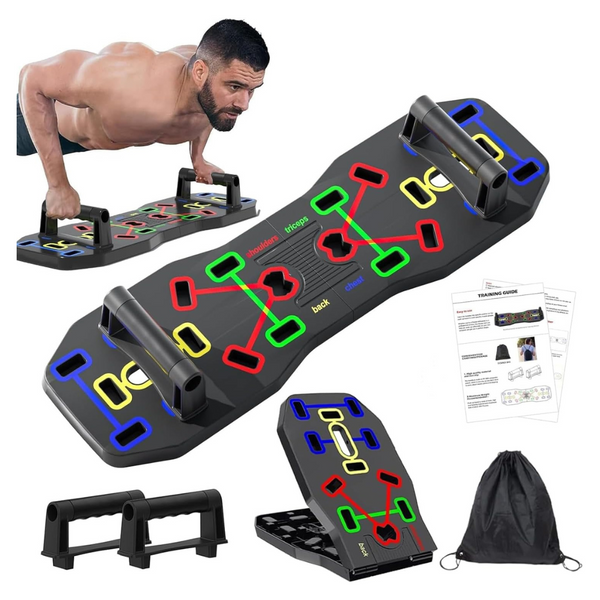 10-in-1 Foldable Push Up Board With Resistance Bands