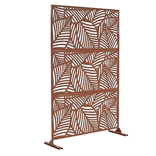 47.2" x 76" Decorative Privacy Screen Outdoor Divider With Stand