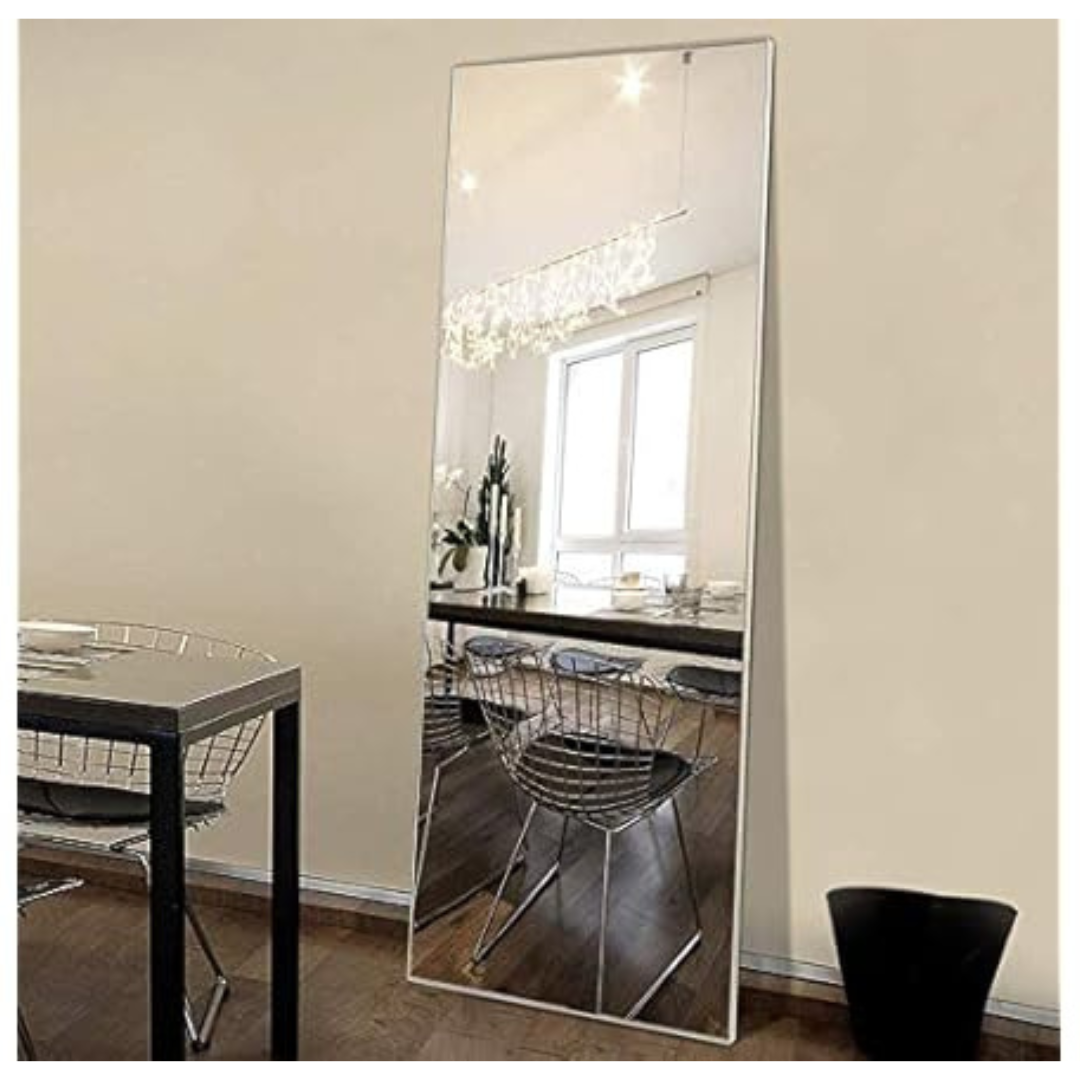 65" x 22" Large Rectangle Bedroom Wall-Mounted Mirror With Frame