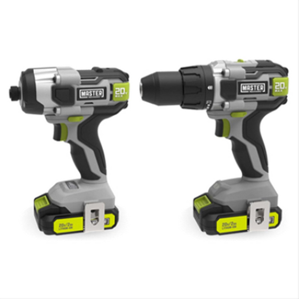 Master Mechanic 20V Compact 1/2" Drill And Impact Driver 2 Tool Cordless Combo Kit