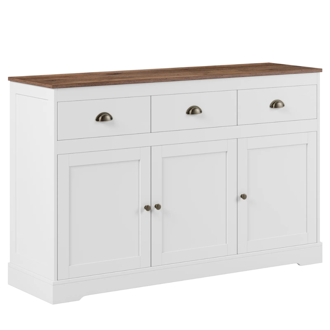 Homfa Sideboard Storage Cabinet With 3 Drawers & 3 Doors