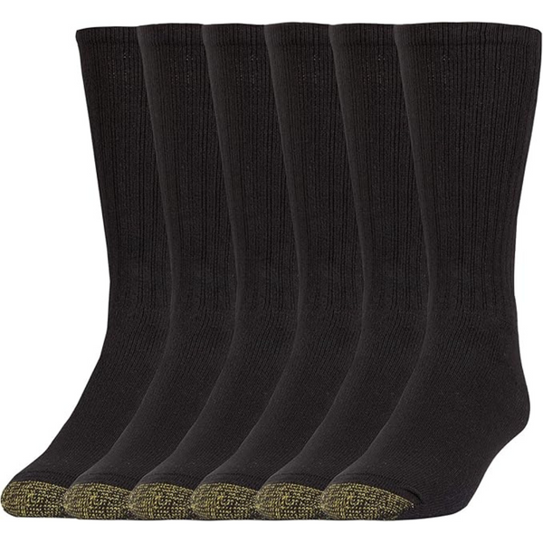 6-Pairs of Gold Toe Harrington Men's Crew Socks (select colors)