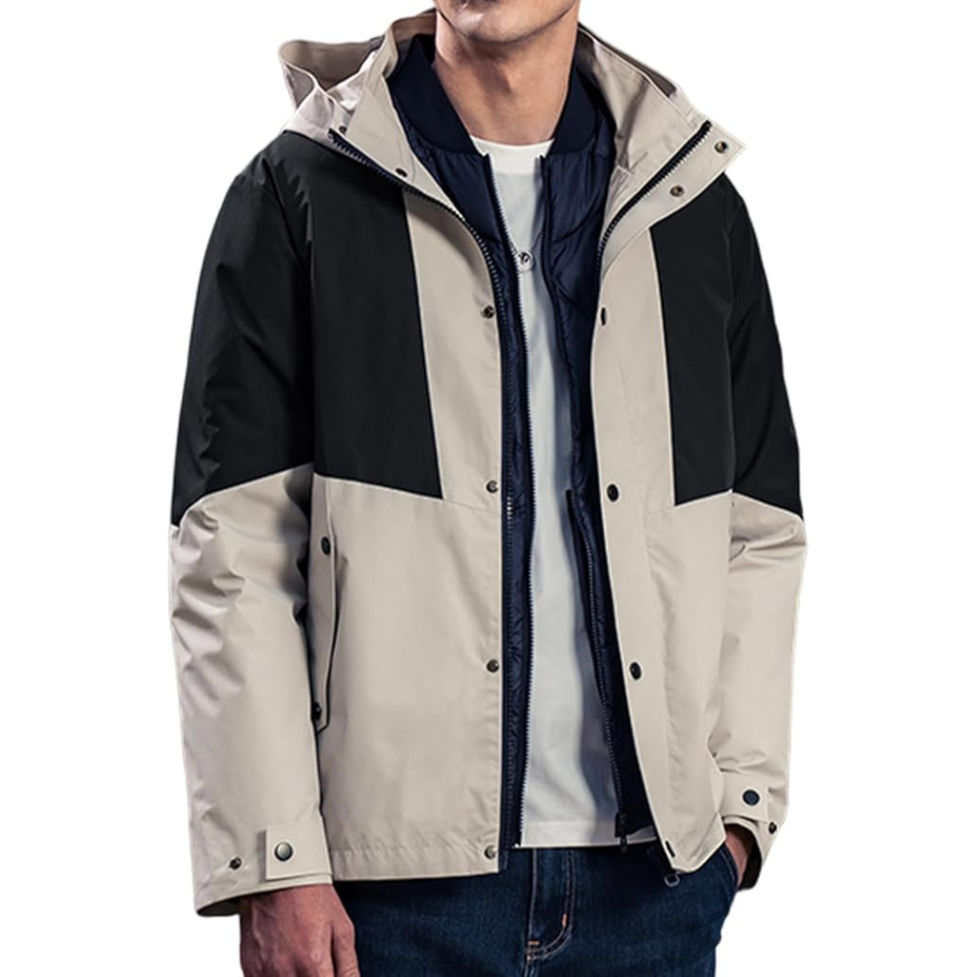 Men's Hooded Patchwork Color Jacket (Various)