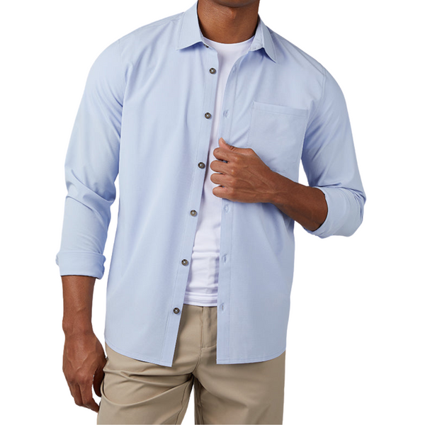 32 Degrees Men's Stretch Woven Long Sleeve Button up Shirt (4 Colors)