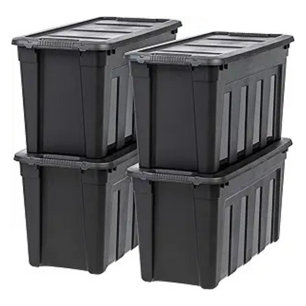 4-Pack 31-Gal. Heavy Duty Storage Bins With Lids & Handles