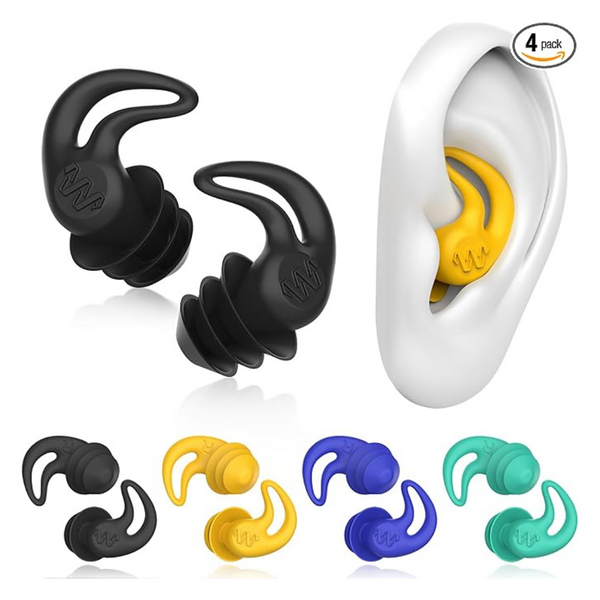 4-Pairs Unisex Waterproof Reusable Silicone Swimming Ear Plugs