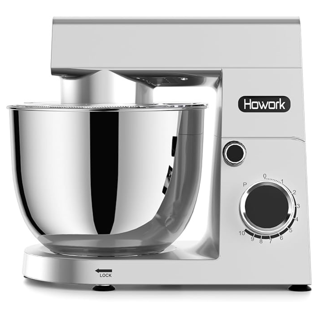 Howork Electric Stand Mixer With 5.5QT Stainless Steel Bowl