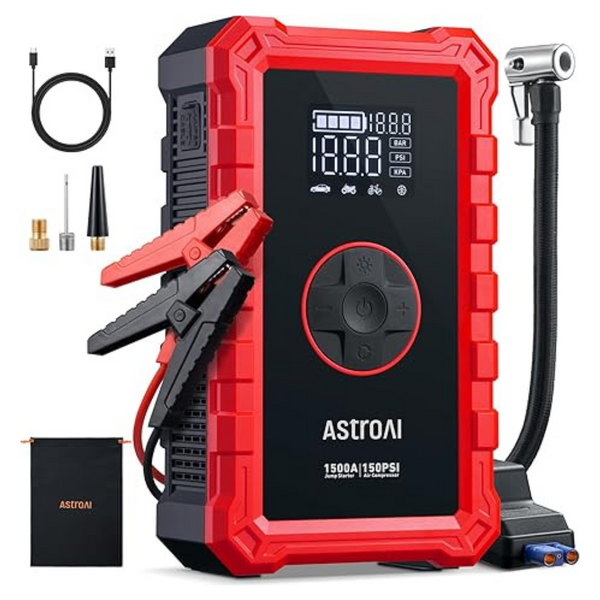 AstroAI S8 Air 1500A Car Battery Jump Starter & 150PSI Air Compressor