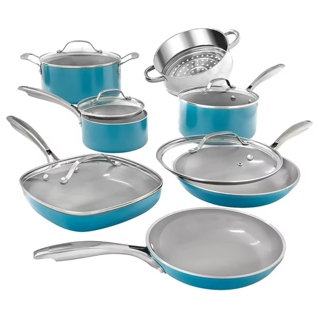 12-Piece Gotham Steel Nonstick Ceramic Pots And Pans Cookware Set