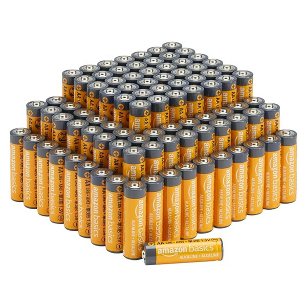 100-Pack Amazon Basics High Performance AA Alkaline Batteries