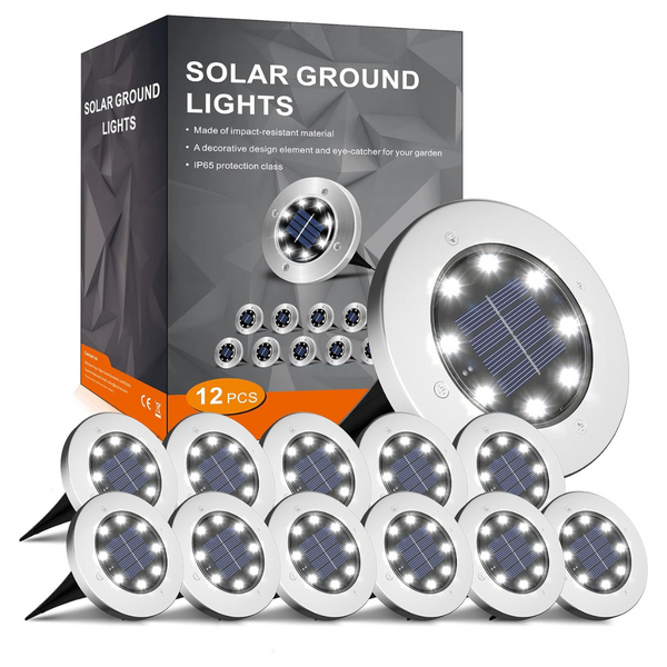 12-Pack INCX 8 LED Garden Outdoor Waterproof Solar Lights