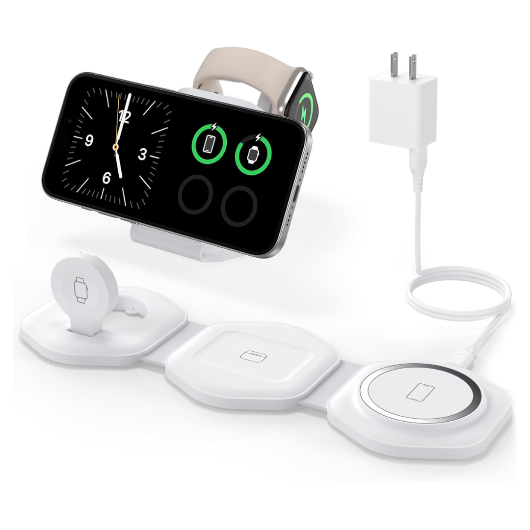 3-in-1 Foldable Magnetic Wireless Charging Station For Apple Devices