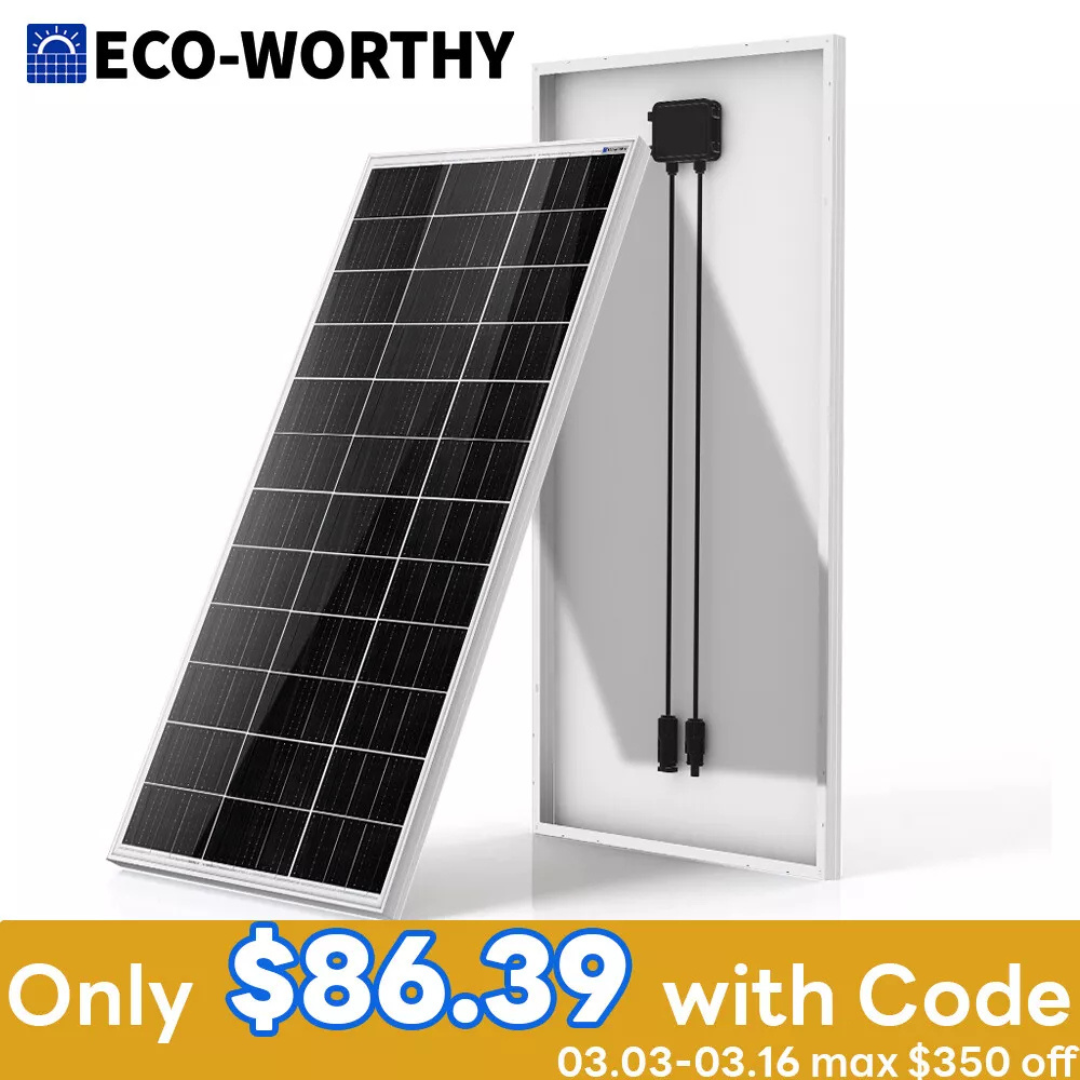 ECO-Worthy 200W Mono Solar Panel 12V Battery Charger