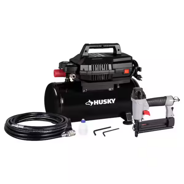 Husky 4 Gallon 175 PSI Electric Hot Dog Air Compressor Combo Kit