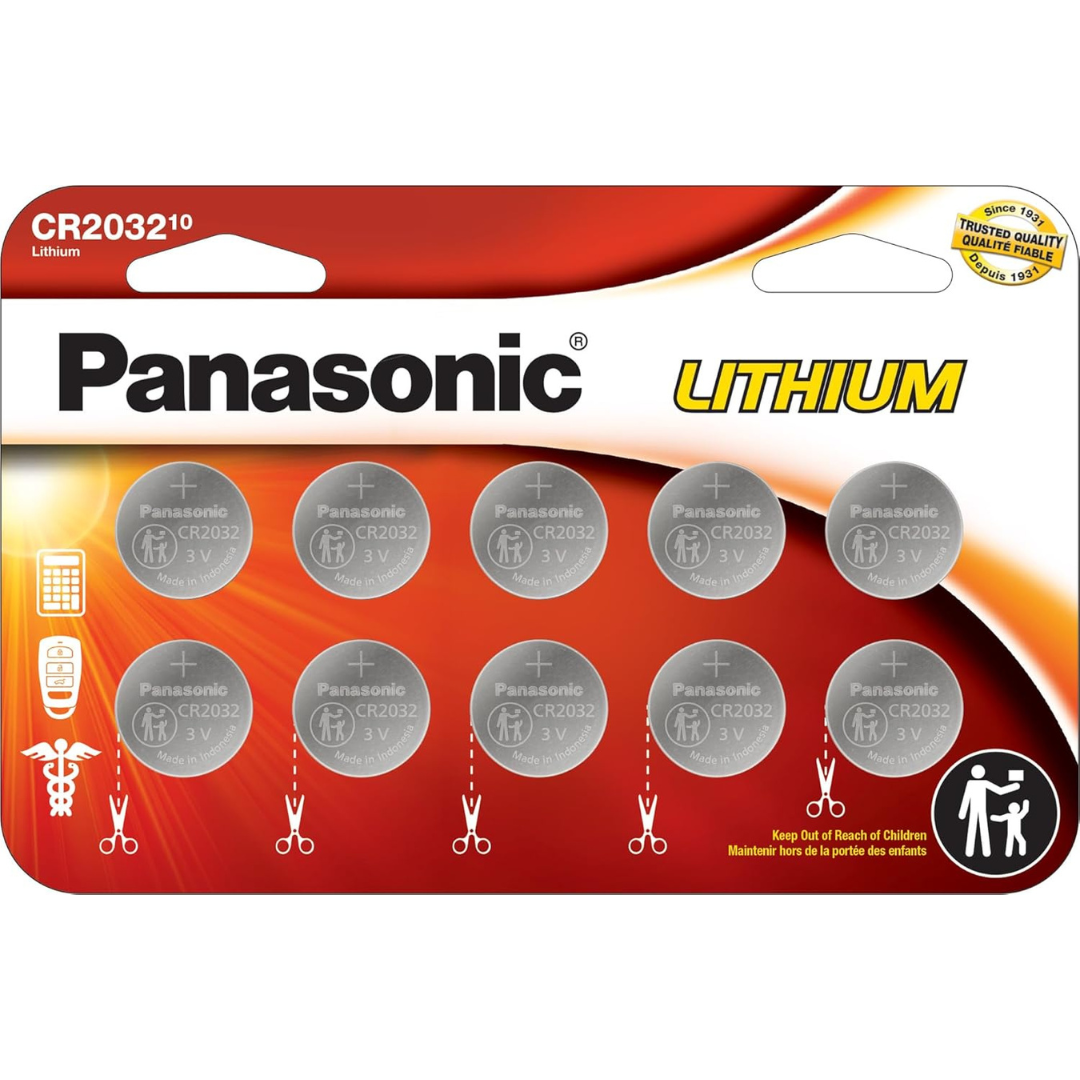 10-Count Panasonic 3.0 Volt Long Lasting Lithium Coin Cell Batteries